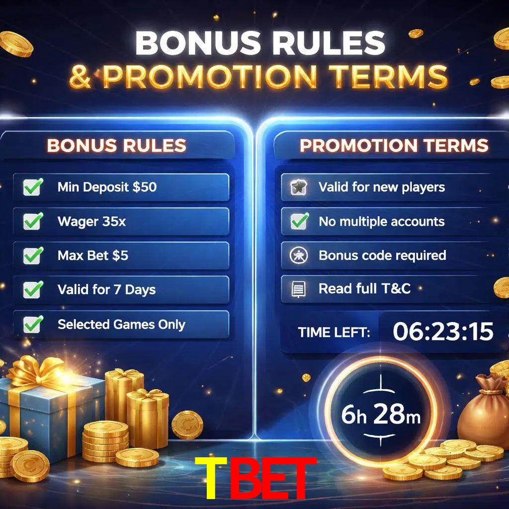 Reglas de promoción TBET y condiciones de bonos explicadas visualmente