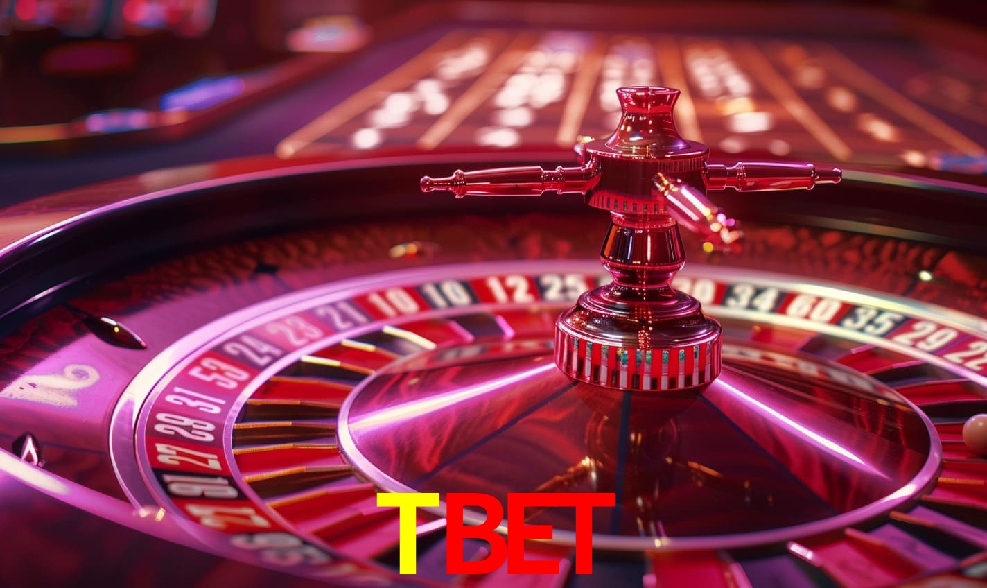 Una escena digital vívida inspirada en casino con TBET mostrado prominentemente, luces brillantes, fichas, cartas y acentos dorados.